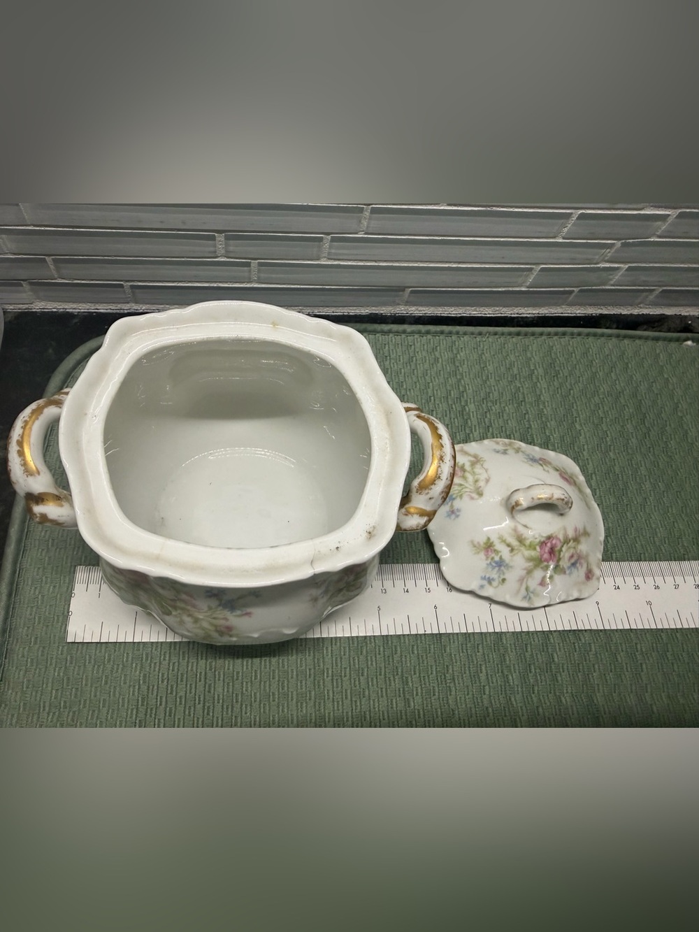 Haviland Limoge France China Floral Scalloped Cream and Sugars 4 pieces Antique - Picture 6 of 8